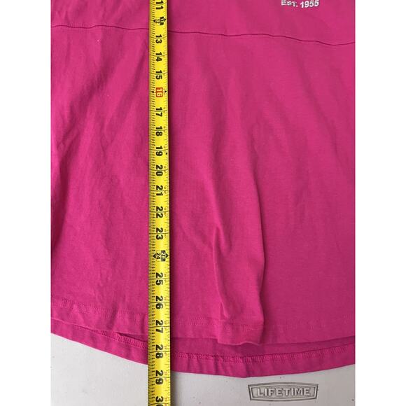 Disney Spirit Jersey S Pink Disneyland Glitter Feminine Race Stripe Resort Cozy - Picture 11 of 13